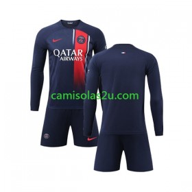 Camisolas de futebol Paris Saint-Germain Criança Equipamento Principal 2023/24 Manga Comprida